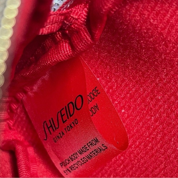 💄 NWOT Shiseido Ginza Tokyo Red Faux Leather Cosmetic Makeup Pouch - Picture 6 of 6